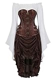 Conjunto de corsé perfecto para lencería nupcial, corset de fiesta Steampunk, disfraces de Halloween, noches de cita, burlesque o cualquier ambiente íntimo.