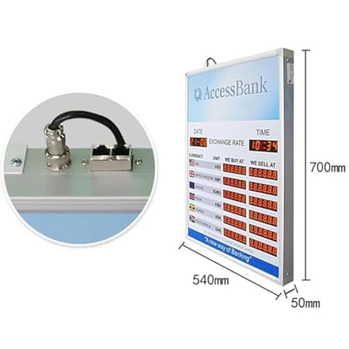 Image of LED Exchange Rate Display Clock, Led Timezone Exchange Rate Display Screen, Exchange Rates for 6 Countries /Regions