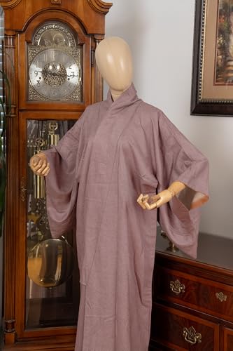 DEAR VANILLA Authentic Traditional Japanese Edo Komon Kimono for Women Silk Robe Made in Japan KMK-0031 Brown
