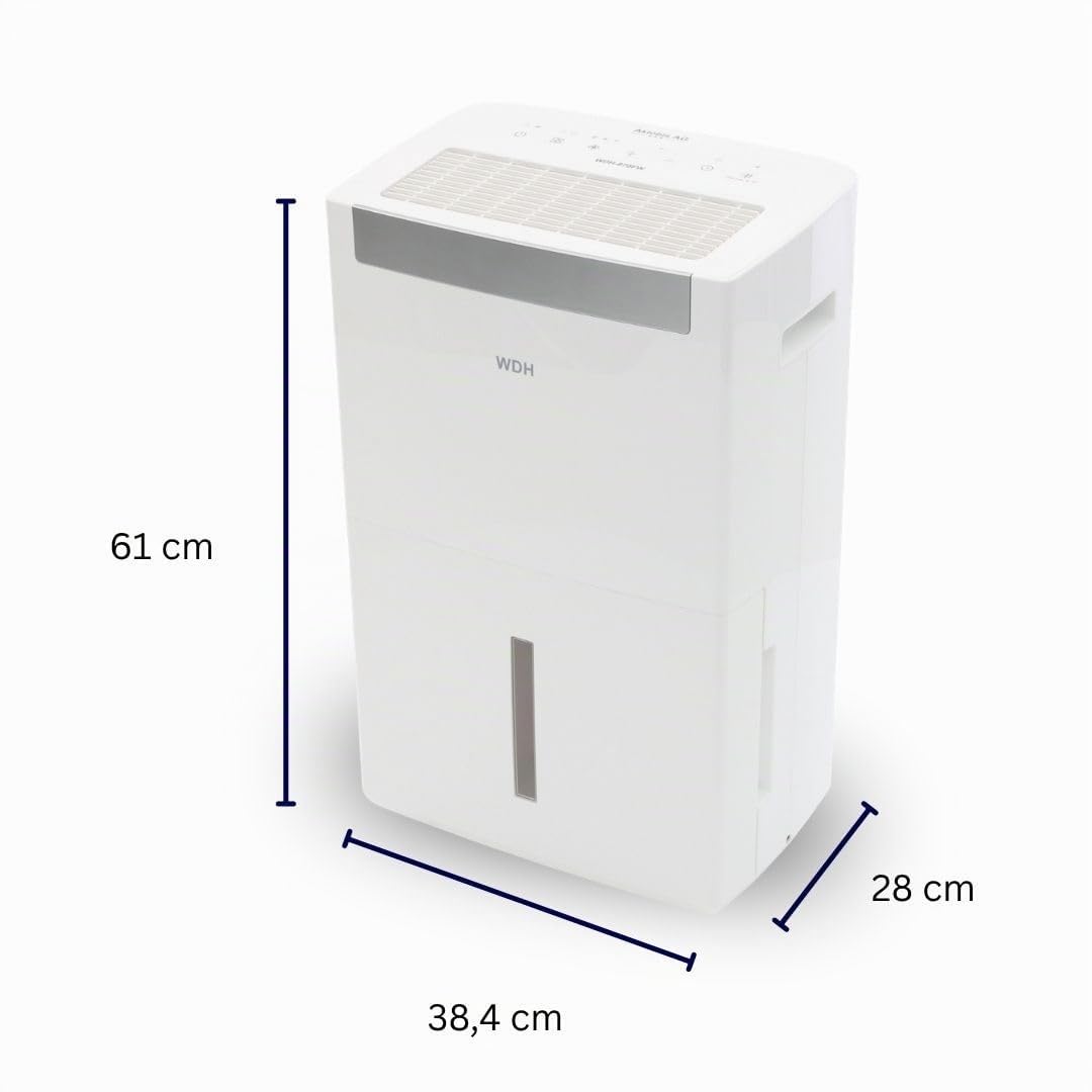 Aktobis WDH-870FW Deshumidificador profesional | hasta 70 L/d, 120m² + WiFi | Secador de humedad eléctrico, potente, hasta 120 m², blanco | para el hogar, sótano, obras, industria, contra el moho