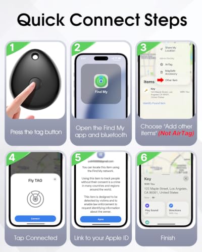 [Prime] 4-Count FLYRUIT Apple Find My Bluetooth Tracker Tags (iOS Only, MFi Certified, Black) $9.99 + Free Shipping + 58% Off Code S7RWYKLX Prime - image 3