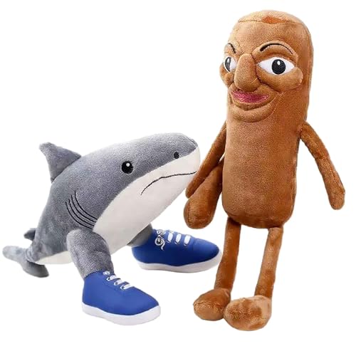 Mushplushies 2PCS Italian Brainrot Stuffed Animal Plush, 14 InchTralalero Tralala, 18 Inch Tung Tung Tung Sahur Toys, Gifts for Adults and Children Kids.