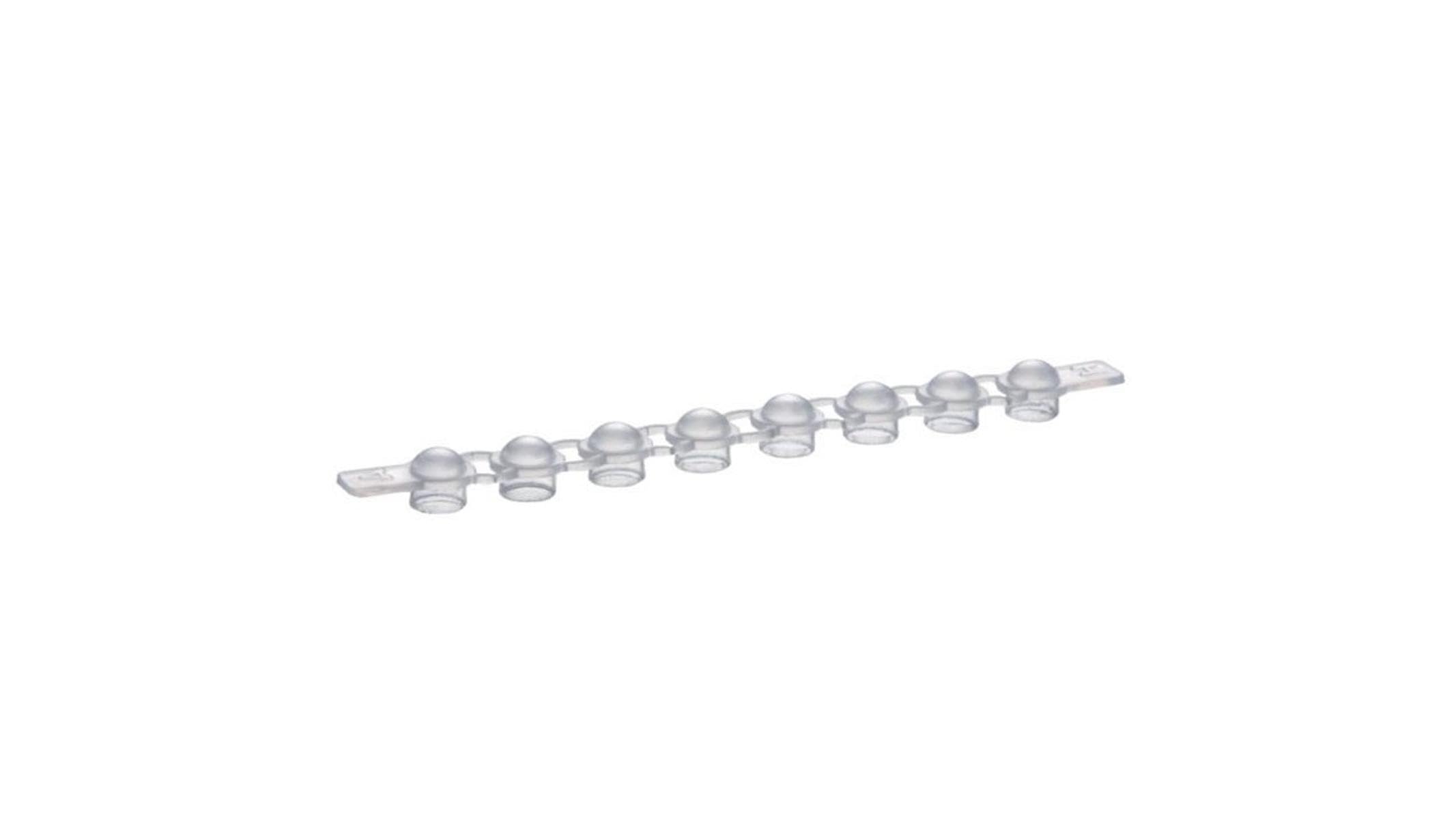 Cap Strips, bandas de 8, convexas, 120 piezas (10 bolsas × 12 piezas) - Bandas con ocho microcaps para pozos de 0,1 y 0,2 ml - Tapado rápido y sencillo de placas PCR Eppendorf twin.tec, bandas