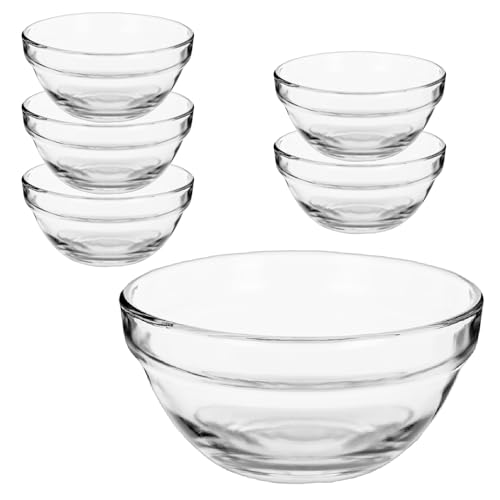 TWO TIGERS Pack 6 Bol de Cristal Redondo. A Elegir en 6, 7,5 y 9 cm. Cuenco Cristal Versátil para Cocina, Ideal para Servir Aperitivos y Postres (6 cm)