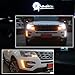 GTINTHEBOX for 2016 2017 2018 2019 Ford Explorer Front Bumper DRL Fog Driving Lights Sequential Turn Signal Lamp Switchback Amber & White Dual Color LED (new update)