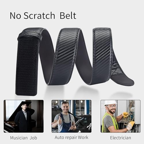 Tsa Approved Non Metal Nickel Free Hypoallergenic Belt Mechanic Buckleless No Scratch Leather Belt 1.38“2