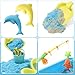 TUZT Ocean Sensory Bin - 2lbs Magic Sand & Magnetic Fishing Toys, 30PCS Play Sand Kits - 3 Fish, 6 Molds & 8 Ocean Animals - Sensory Toys for Toddlers Kids Birthday 3 4 5 6 7 8 Year Old
