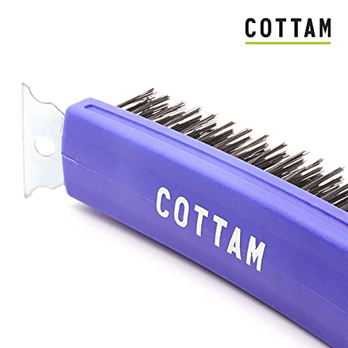 COTTAM Heavy Duty (6 Row) Steel Wire Scratch Brush With Scraper - For Surface Preparation & Removal of Rust , Paint, Coatings, & Debris 4 COTTAM Heavy Duty (6 Row) Steel Wire Scratch Brush With Scraper - For Surface Preparation & Removal of Rust , Paint, Coatings, & Debris - Image 4