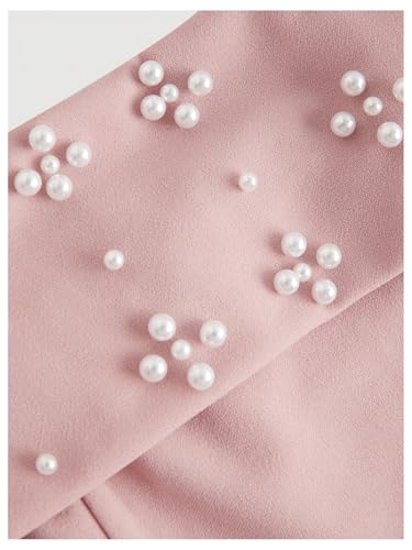 Floerns Girl's Pearl Beaded Spaghetti Strap Flowy Fit and Flare Princess Cami Dress3