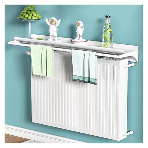 Organisateur maison peu encombrant : tablette radiateur longue avec support serviette