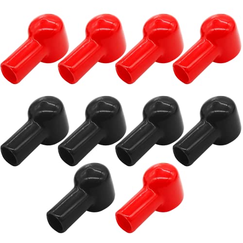 Bonsicoky 10 Pcs Battery Terminal Boots Insulating Covers, Protector Cable Lug Caps Replacement Tools for Auto Marine Commercial