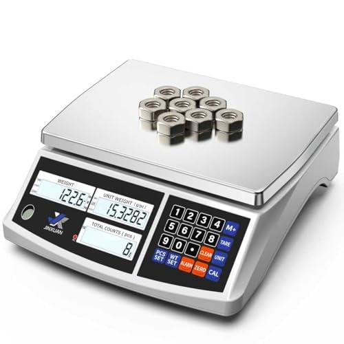 JINXUAN Industrial Counting Scale 40kg/88lb x 0.1g Precision Bench Scale Digital Inventory Counting Weight Scale for Small Parts and Coins, Electronic Gram Scale with Batteries/AC Power, lb/g/kg/oz