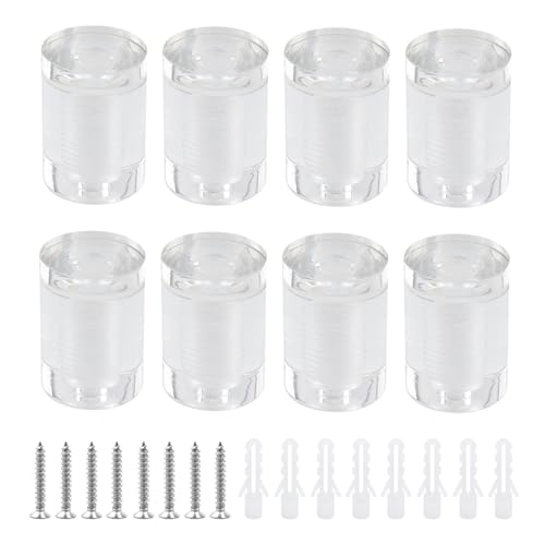 Image of Antrader Clear Standoffs,Standoff Screws,25 x 30mm,8Pcs | Acrylic Sign Standoff Screws for Hanging Acrylic Picture Frame