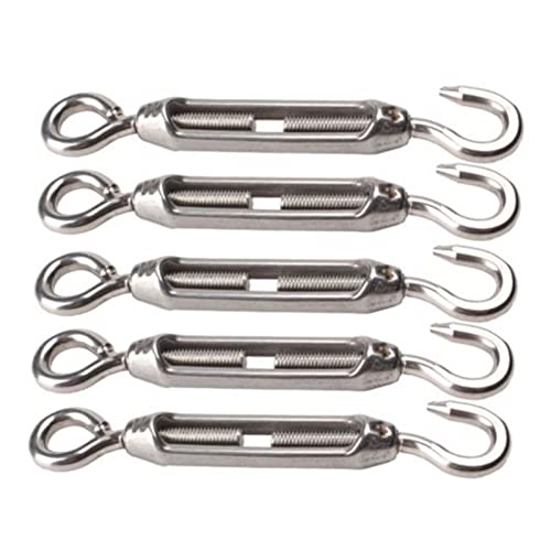 5 piezas de tensor tipo gancho y ojo M4 de acero inoxidable 304 para cable de tensión miniatura 2