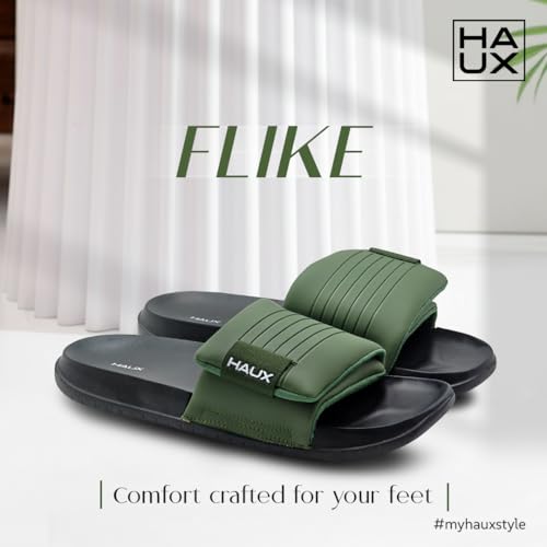 Image of HAUX Men's Classic Ultra Soft Sliders, Comfortable, Lightweight, Stylish, Anti-Skid, Waterproof, Everyday Flip Flops for Gents and Boys