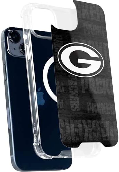 Skinit Phone Case Compatible with MagSafe iPhone 13 - Officially Licensed NFL Green Bay Packers Black & White Design
