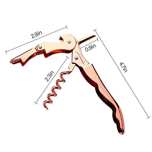 Drincarier Waiters Corkscrew Professional Waiter Corkscrew Wine Openers,Stainless Steel Wine Key For Restaurant Waiters,Classic All-In-One Corkscrew, Bottle Opener And Foil Cutter (1Pack Rose Gold)… #TOP6