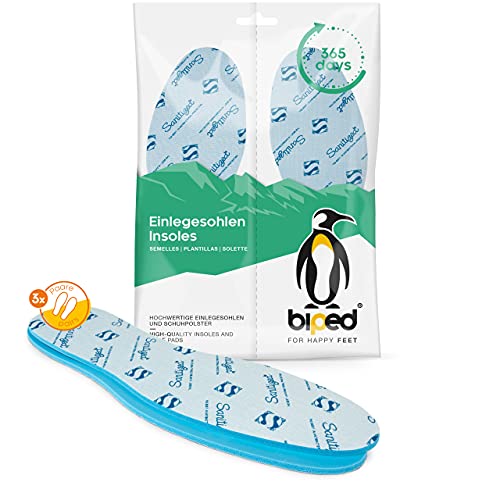 biped 3 paires de semelles antibactériennes à l'odeur d'agrumes - en latex naturel - avec fonction hygiène Sanitized pour une fraîcheur agréable dans la chaussure z2782 (38-39)