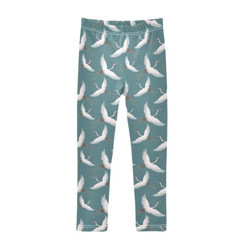 Girls Leggings White Flying Cranes Toddler Girls Clothes Leggings for Girls Toddler Girls Leggings 3-4T
