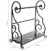 MyGift Metal Paper Towel Holder Stand with Shelf – Black Metal Freestanding Countertop Organizer for Kitchen, Scrollwork Design, Horizontal Storage for Spices, Napkins, and Condiments