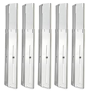 Universal Grill Heat Plates Heat Tents Heat Shields for Gas Grill, Adjustable Barbecue BBQ Grill Flame Tamers Burner Covers Heat Deflectors, Stainless Steel Gas Grill Replacement Parts, 5-Pack