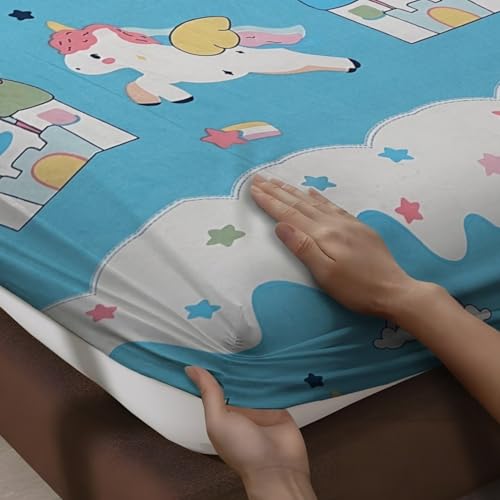 Image of Weave & Decor Printed Kids Bedsheets for King Size Bed 72x78x8 Inches, with 2 Pillow Covers 20x30 Inches for Longer Double Mattresses