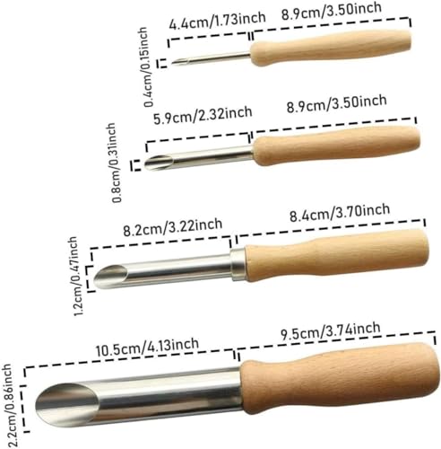 Image of Worison 4 Pcs Round Hole Cutter Stainless Steel Circle Shaping Pottery Clay Sculpture Tools