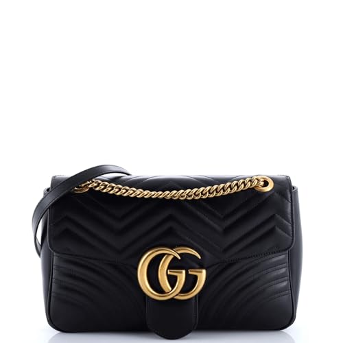 Gucci, Pre-Loved GG Marmont Flap Bag Matelasse Leather Medium, Black