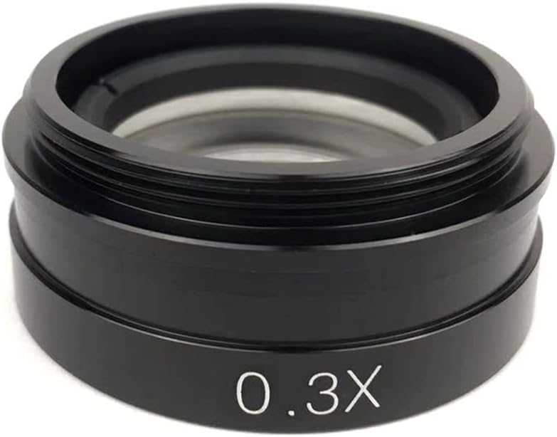 Microscopes Equipment 0.5X/2.0X/0.3X Barlow Auxiliary Objective Glass Lens For 10A 180X 300X C-MOUNT Lens Industry Video Microscope Camera(0.3X)