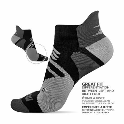 Muvin Meia de Compressão Cano Curto Arrow – Boa Respirabilidade – Protege Contra Bolhas – Unissex –