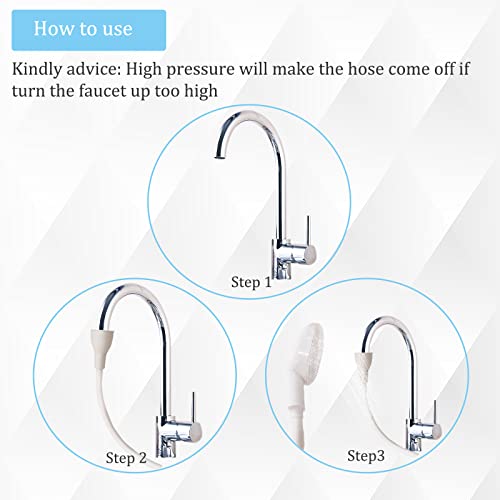 image for Sunenlyst Sink Spray Rubber Hose, Sink Hose Attachment for Faucet Port