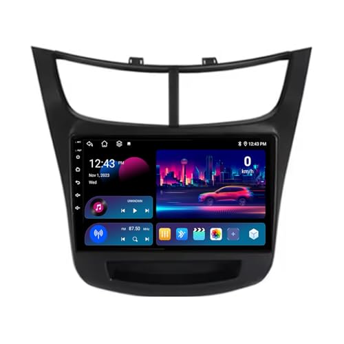 Radio estéreo de coche Android 14 de doble DIN de 9 pulgadas para Chevrolet Sail 2015-2020 con cámara de respaldo inalámbrica Carplay AHD, controles de volante Bluetooth, navegación GPS (T600