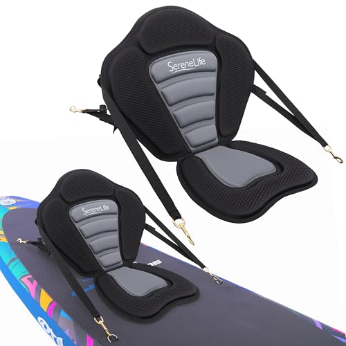 SereneLife Paddleboard Seat - Detachable UniversaL BAdjustable Seat with Straps and Hooks Form-Fitting Design for All Body Sizes Kayak Compatibility Suitable for Rowing Boat and Fishing Boat