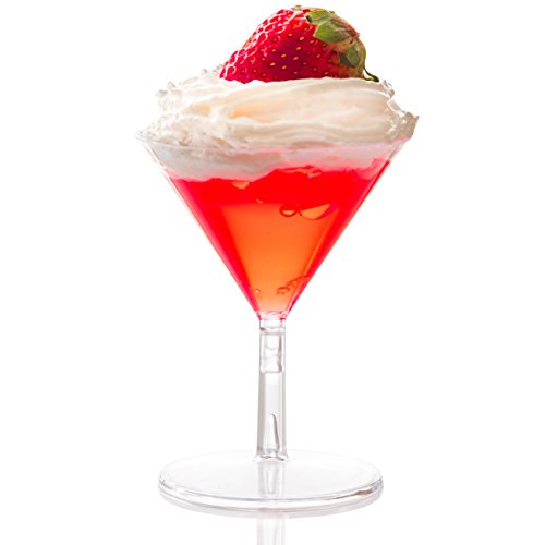 Zappy ZP-136 40 Disposable Mini Plastic Martini Glasses Clear Mini Dessert Cups Plastic Cocktail Glasses 2 Pc Martini Glass Dessert Glasses Parfait Cups 2 Oz Wine Shooter Shot Glasses Candy Bowls Trifle Party Bowl thumb #8