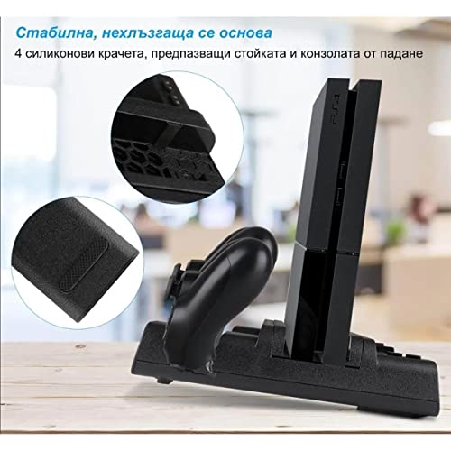 Base Vertical Carregador Cooler, Base de resfriamento compatível com PS4/PS4 Pro/PS4 Slim, Controlle