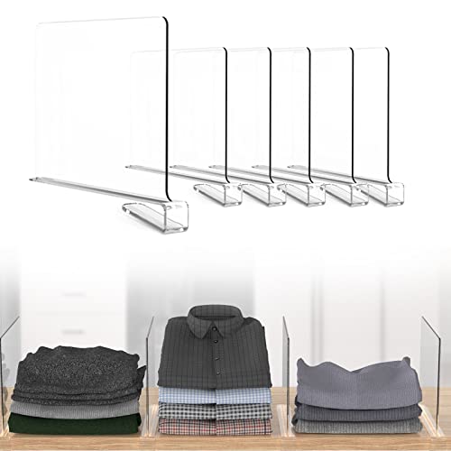 BoxLegend Acrylic Shelf Dividers for Closet Shelf Dividers 6 PCS Organization Closet Dividers for Shelves