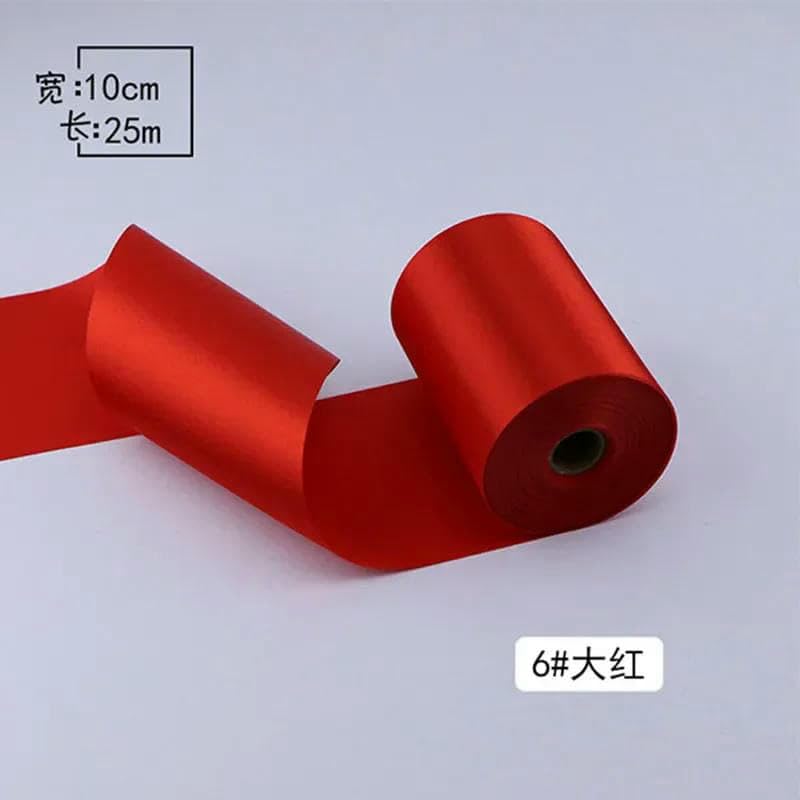 Cinta de satén de 8 cm, 10 cm y 15 cm de ancho, 25 metros por rollo, ideal para bodas, fiestas, decoración de sillas, coches y fiestas, costura hecha a mano, 6 rojos, 15 cm x 25