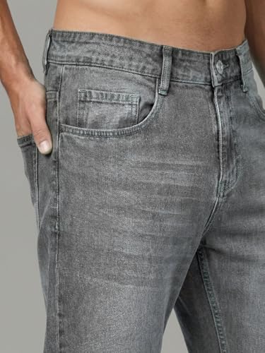 Image of Urbano Fashion Men's Relaxed Fit Washed Denim Jeans Non-Stretchable