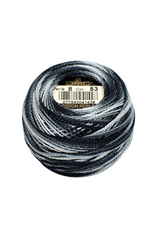 DMC Pearl Cotton Ball Size 8 87yd, Variegated Steel Grey