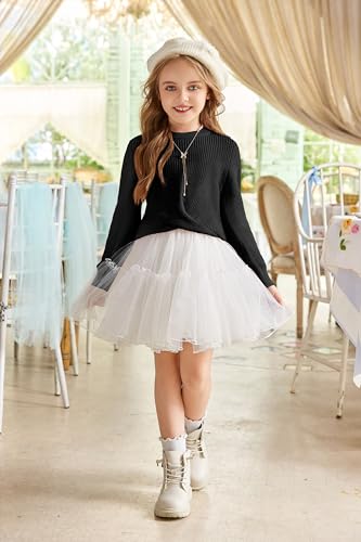 Image of Arshiner Girl's Sweaters Kids Twist Front Cute Pullover Knitted Jumper Fall Winter Clothes
