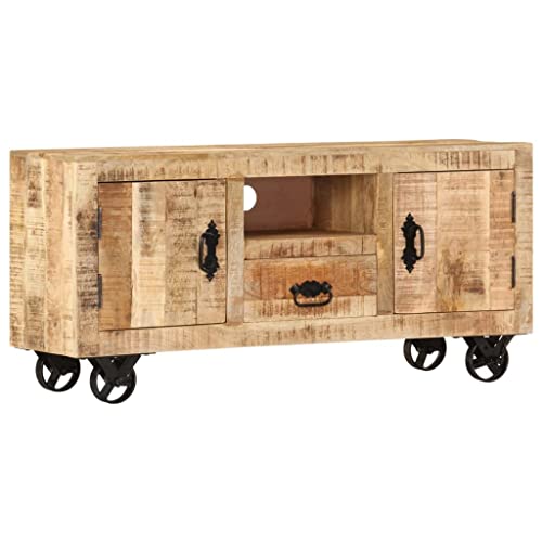 HETFTJN TV Lowboard aus Mangoholz 110x30