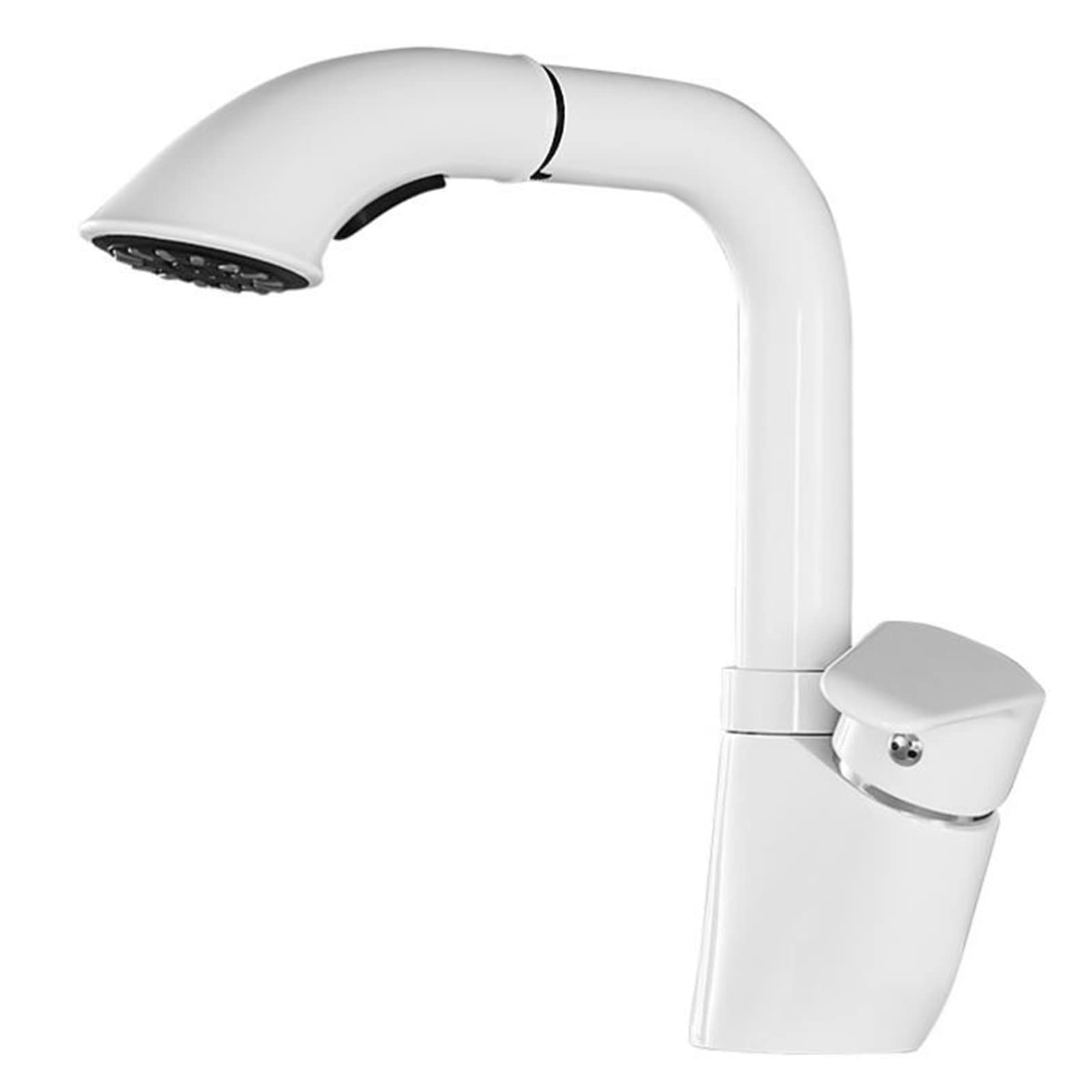 Grifos de Lavabo con Ducha Extraible Blanco Grifo Fria y Caliente Elevador Telescópico Giratorio Grifos Lavabos Latón