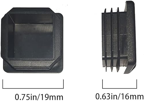 Miniatura 9 de Tapones cuadrados de plástico de 1.5 pulgadas (1.496 in) para poste de tubo cuadrado (paquete de 8)
