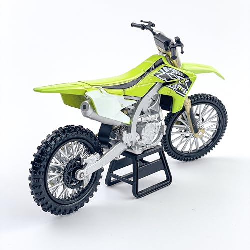 Modelo Motocicleta Dirt Bike 1:12 Verde Detalles Realistas miniatura 6