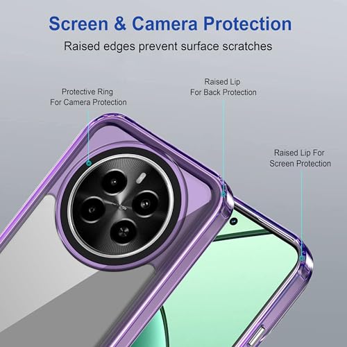 Image of amazon basics Back Case Cover for Realme Narzo 70 5G | Compatible for Realme Narzo 70 5G Back Case Cover | Case Cover with Camera Protection | (TPU + PC | Translucent Purple)