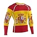 LORDWEY Maillot de corps de compression à manches longues pour homme Motif drapeau de l'Espagne, multicolore, S