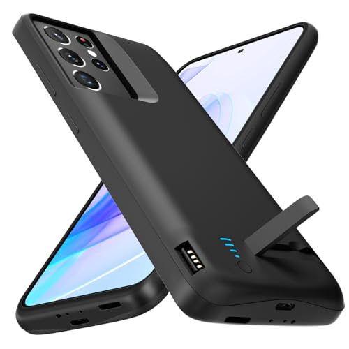 Giabuao Custodia Batteria per Samsung Galaxy S21 Ultra 7000mAh, Cover di Ricarica Ricaricabile Sottile, Caricabatterie di Riserva Portatile per Samsung Galaxy S21 Ultra (6,8 pollici), Nero