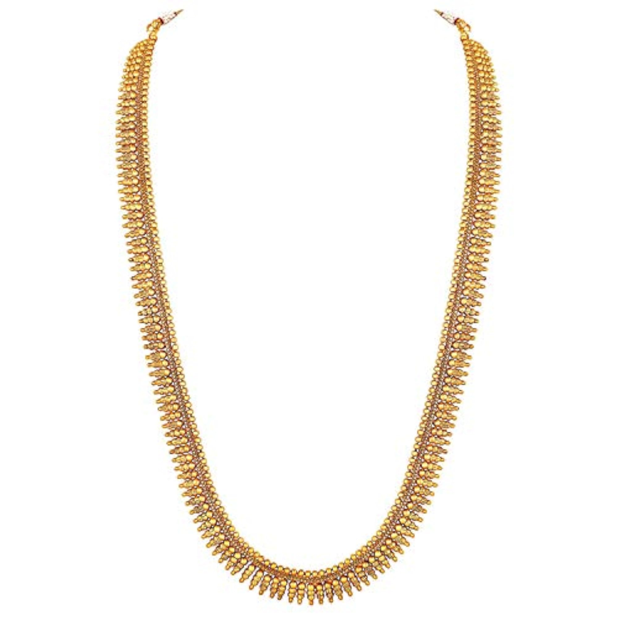 Women's 18K Gold Plated Leaf Work Necklace Set with Earrings