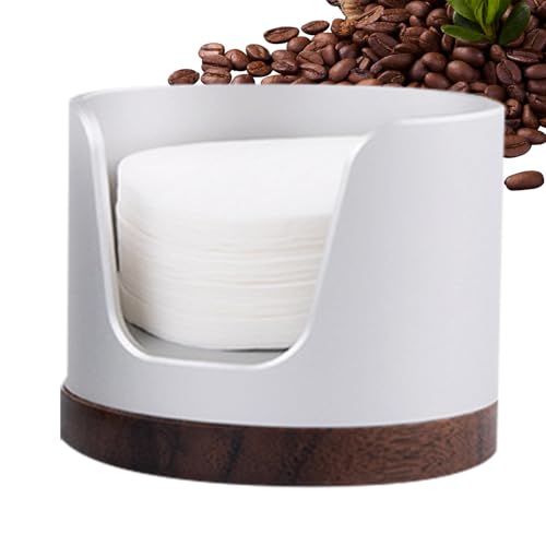 - Porta filtro di carta - Distributore di filtro per caffè | - Porta filtro di carta, dispenser di carta di ricambio, contenitore portatile per polvere di legno con legno con coperchio per produttore