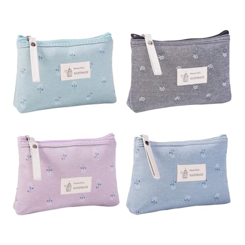 Organizador de 4 Bolsas de Maquillaje y Cosméticos de Viaje, Pequeña, Estuche para Lápices, Neceser Portátil de Belleza, para Mujeres y Niñas